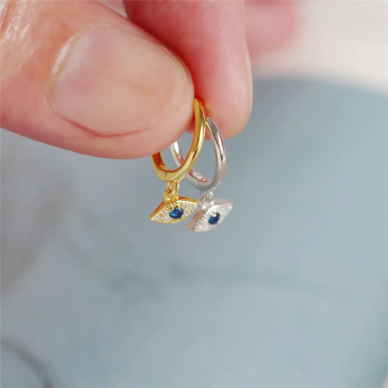 CANNER Gold Color Small Hoop Earrings for Women Girls 925 Silver Mini Circle Earrings Jewelry Zircon Star Earings H50