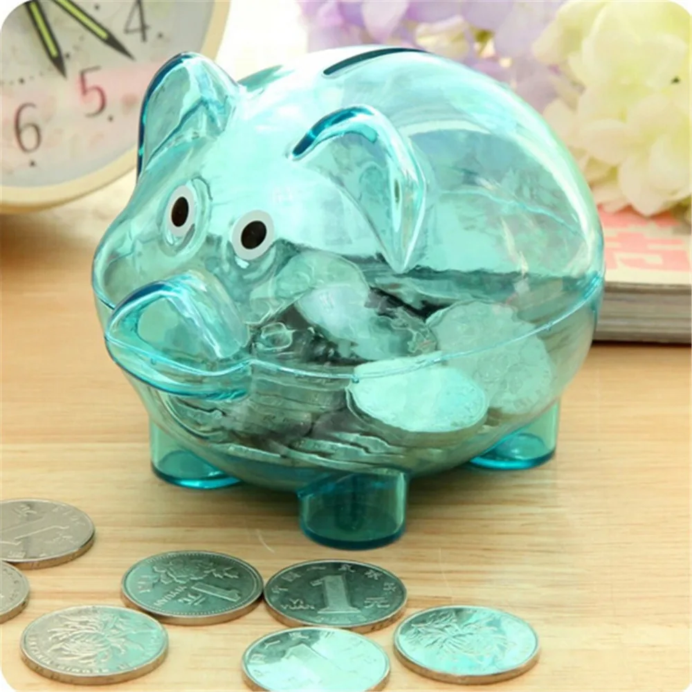 2018 New Arrival Plastic Money Box Transparent Money Saving Box Case