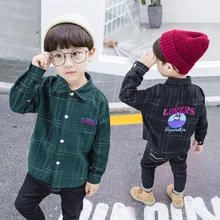 Г. Рубашки для мальчиков рубашка в клетку Лидер продаж, приталенная Одежда для мальчиков, одежда для От 4 до 13 лет, детская хлопковая рубашка с рисунком