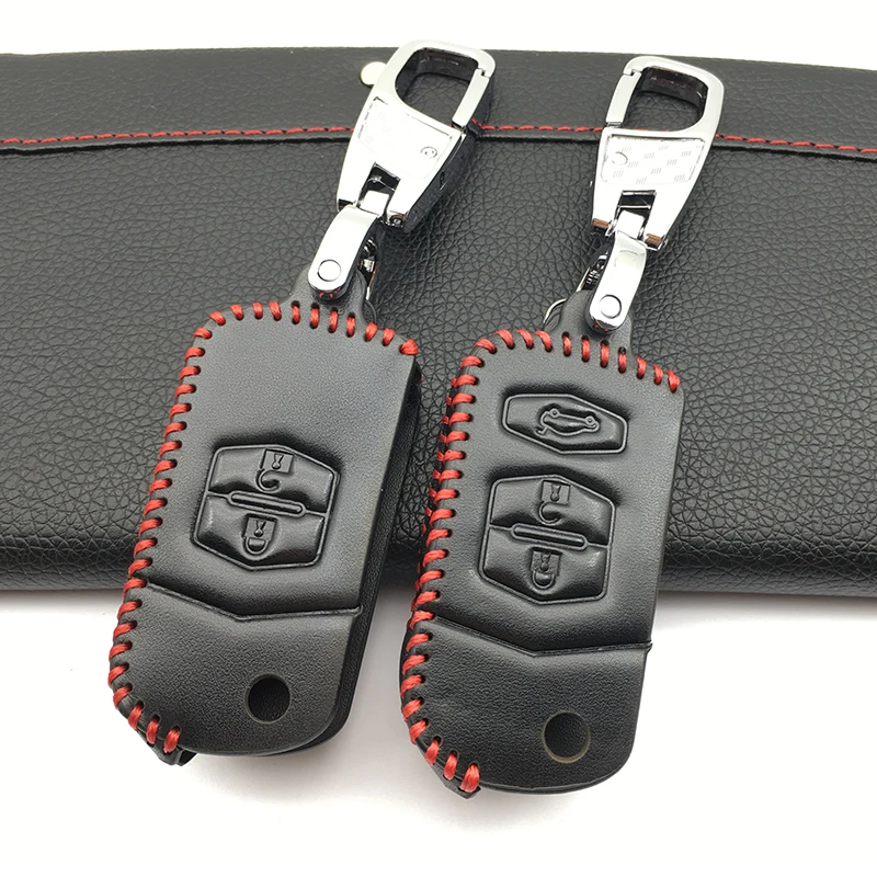 

Fob Genuine Leather Car Key Case Cover For Mazda 2 3 5 6 8 CX-7 CX-9 MX-5 Atenza CX5 Remote Keyless 2/ 3 Button Car Accessories
