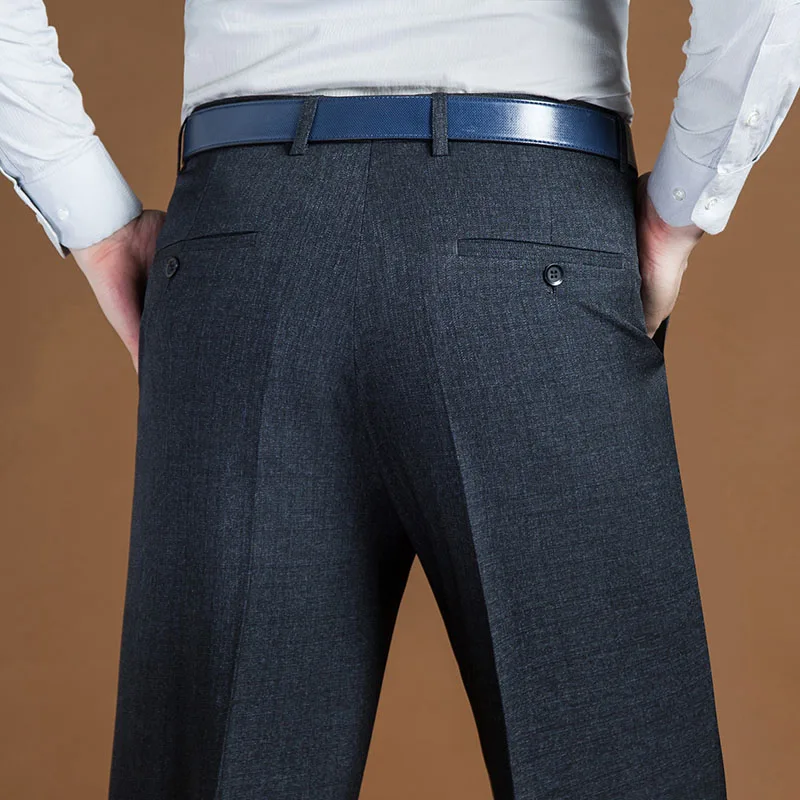 Высокое качество, осенний стиль, мужской костюм, брюки, платье, мужские плоские деловые брюки, формальные классические офисные брюки для мужчин Clorhes - Цвет: 579 Business Pants