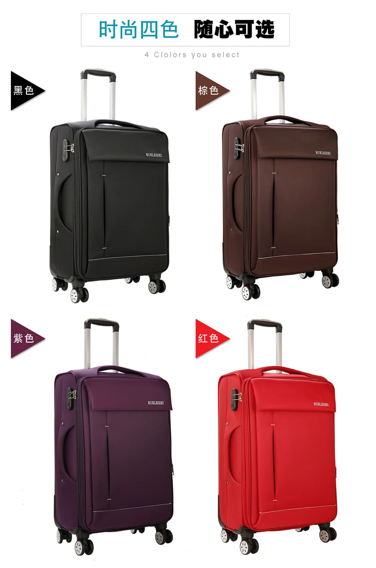 Бизнес Оксфорд чемодан на колесиках 20 22 24 26 28 дюймов мужчины и wo Мужчины носить с чемодан на колесах Сумка-тележка сумка багажник
