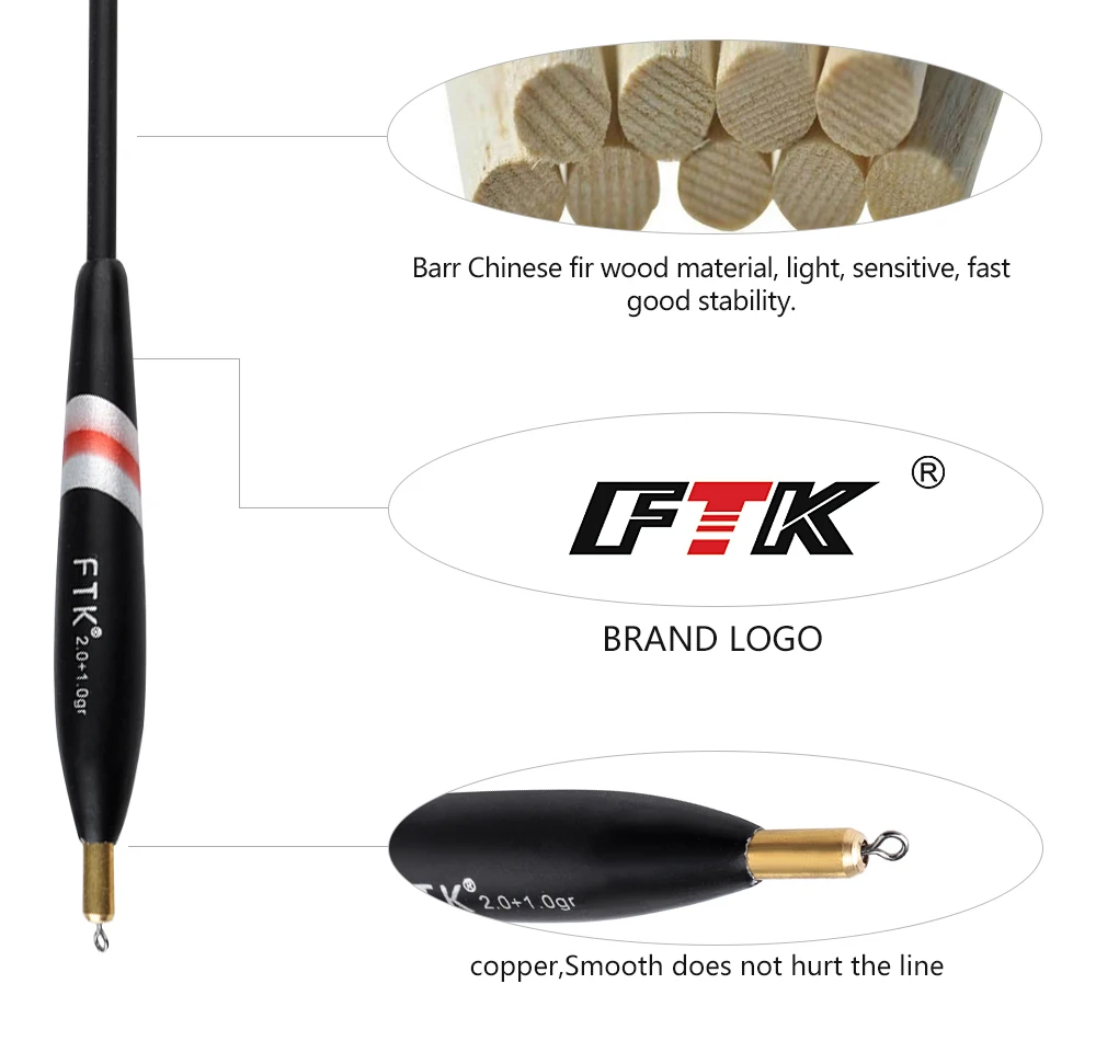 FTK 3 шт./лот Баргузинский пихта поплавок 1,0+ 1,5 гр+ 2,0 гр+ гр поплавок вертикальный буй смешанный размер поплавок аксессуары