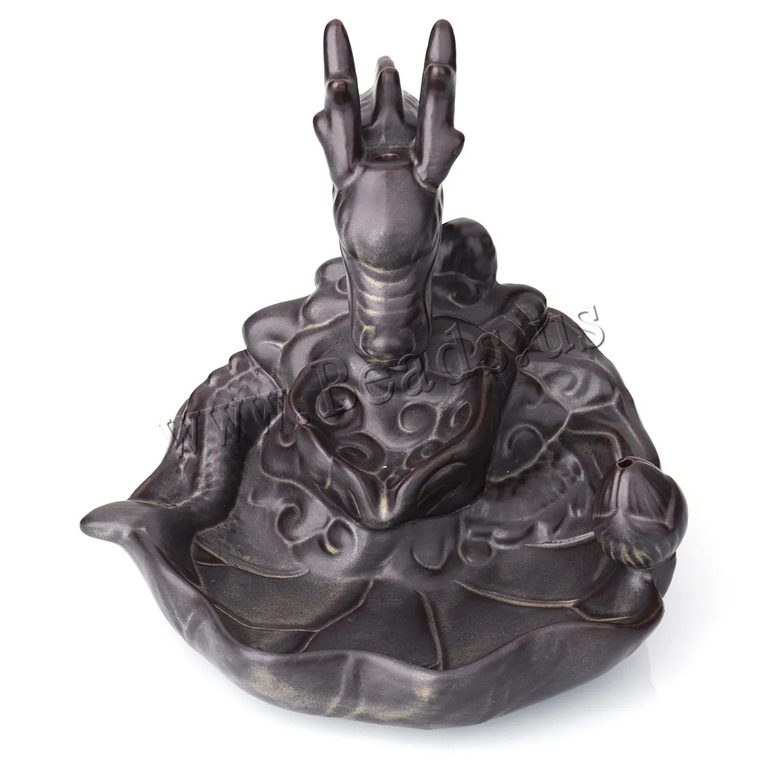 Creative Home Decor Backflow Incense Burner Ceramic Dragon Censer Waterfall Aromatherapy Furnace Holder With 10pcs Incense Cones