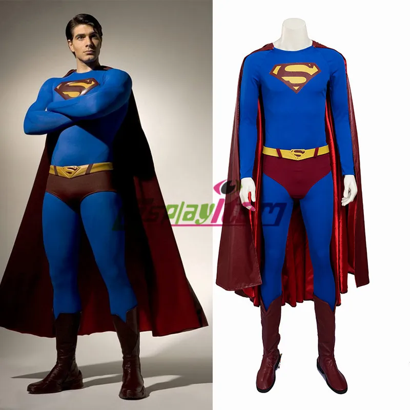 Superman Returns Cosplay Costume Adult Supermen Halloween Cosplay Suit