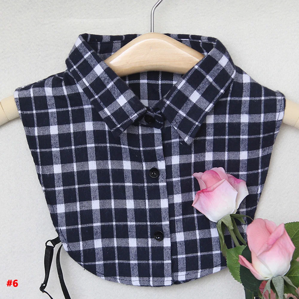 

Women Solid Shirt Collars Cotton Lace False White & Black Blouse Collars Vintage Detachable