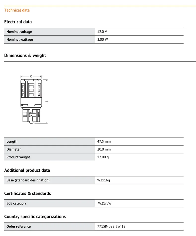 OSRAM СВЕТОДИОДНЫЙ T20 7715R 12 В 3/0. 5 Вт W21/5 Вт Красный светодиодный riving стандартный автомобильный Боковой габаритный фонарь поворотные сигнальные лампы внутренний светильник пара 2000 h