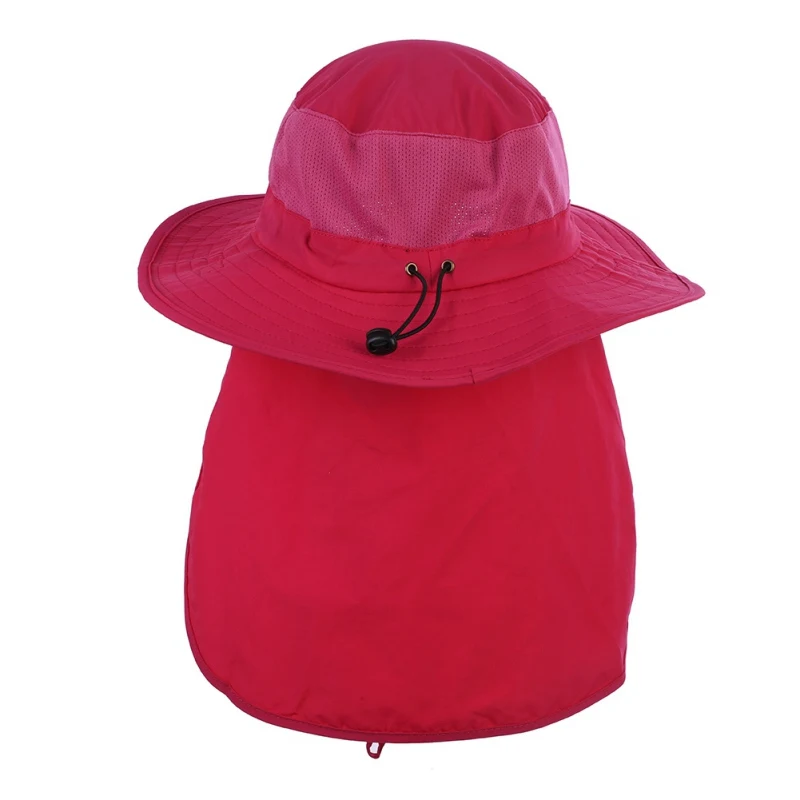 Внешний солнцезащитный крем вдоль большая шляпа вдоль Длинный плащ солнцезащитный козырек шапка, защищающая от УФ-излучения на открытом воздухе Рыбалка, рыбак шляпа - Цвет: rose rd