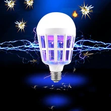 Mosquito Убийца лампы 2 в 1 E27 светодиодный лампы Электрический ловушка комаров убийца Light 220 В 15 Вт электронный анти насекомое светодиодный Ночные лампы