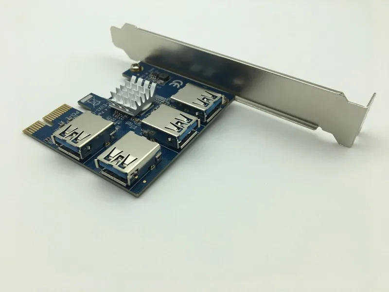 4 слота PCI E 1 до Express 16X слот Внешняя плата адаптера PCIE Riser Card USB 3 0 конвертер для BTC Miner
