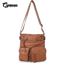CGMANA Women Handbag 2018 Fashion Vintage Multi-Pocket Crossbody Bag Female Shoulder Bag Bolsa Feminina Brand Leather Luxury Bag цена CGMANA Women Handbag 2018 Fashion Vintage Multi-Pocket Crossbody Bag Female Shoulder Bag Bolsa Feminina Brand Leather Luxury Bag цены онлайн
