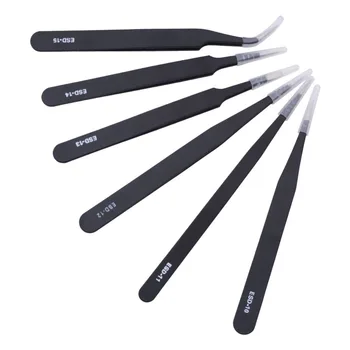 

Anti-static Stainless Steel Tweezers Anti-magnetic Electronic Tweezers Electronic Maintenance Necessary Tools Pointed Elbow Tip