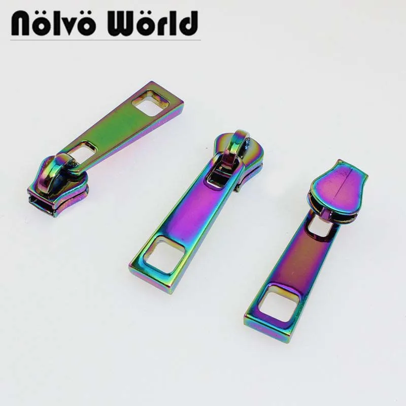 

10-50 pieces,5# plastic Iridescent Rainbow zippers puller slider, #5 Resin zip sliders