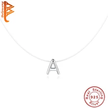 BELAWANG женское серебряное ожерелье на день 925 пробы с кристаллами в форме капли и буквы A ожерелье с подвеской для женщин модное ювелирное изделие
