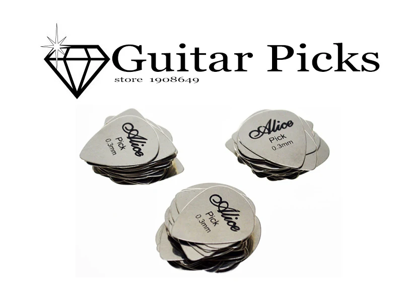 Buy 2pcs 0.3mm Metal Bass Guitar Picks Alice pick