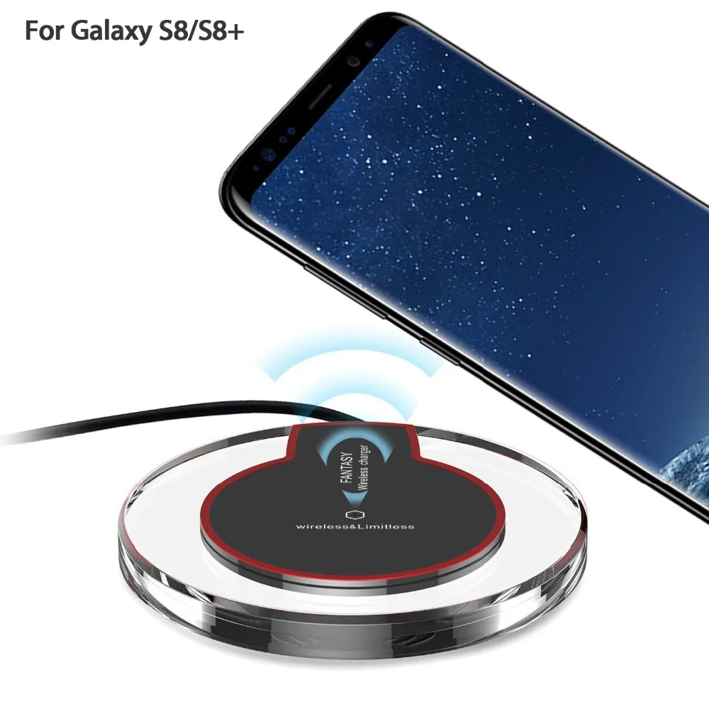 Qi Беспроводное зарядное устройство, быстрое зарядное устройство для samsung Galaxy Note 8/S8, беспроводное быстрое зарядное устройство, зарядная площадка, безопасный эффективный A50