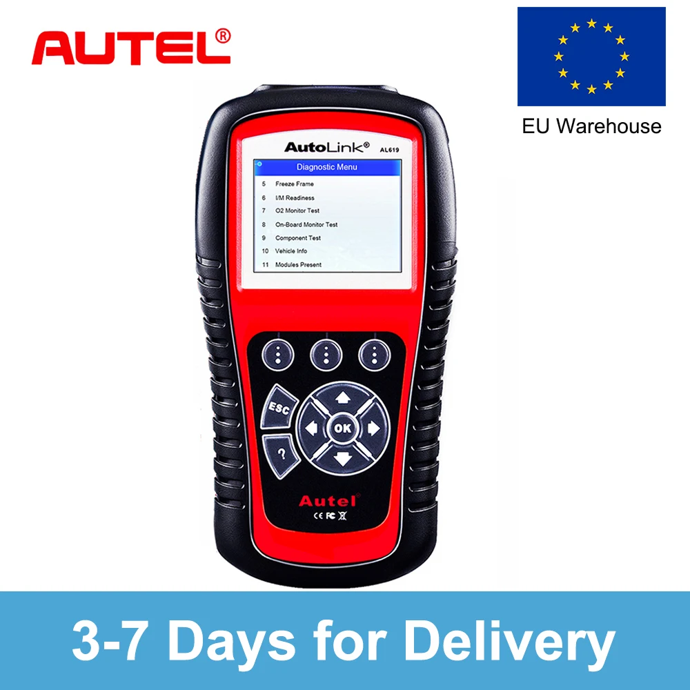 Autel Autolink AL619 OBD2 Scanner Car Diagnostic Tool ABS/SRS OBDII Scanner Auto Code Reader Automotive better than ELM327 Autel Autolink AL619 OBD2 Scanner Car Diagnostic Tool ABS/SRS OBDII Scanner Auto Code Reader Automotive better than ELM327