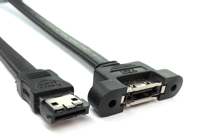 

50pcs Panel Mount E-SATA ESATA E SATA Male to Female M/F High Speed Data Sync Extension PC Cable Line Shielding Design 50cm