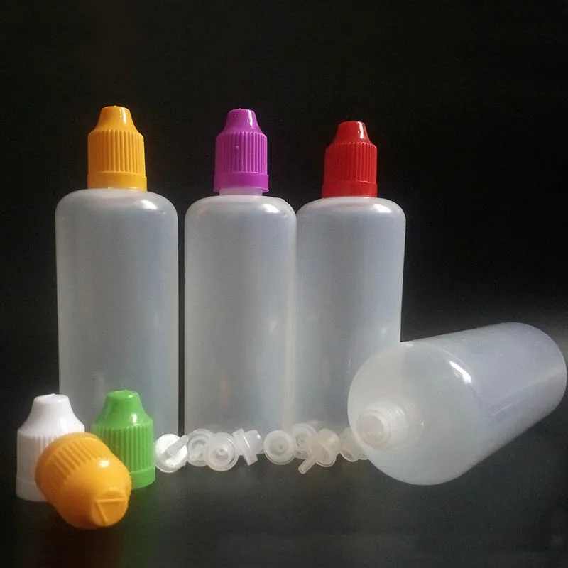 2000pcs 100ML PE Dropper Bottles Long tips empty E liquid Oil Eye Drops Bottles With Childproof  Caps For vape E cig liquid