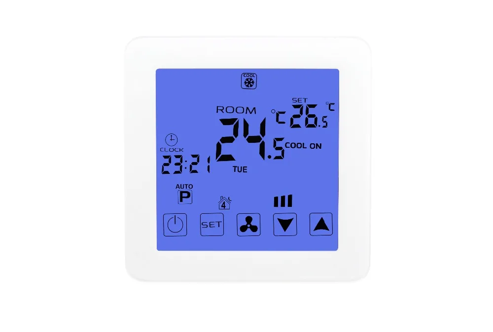 2p 4p ЕС умный комнатный термостат с сенсорным экраном программируемый с охлаждением, отоплением, вентиляцией
