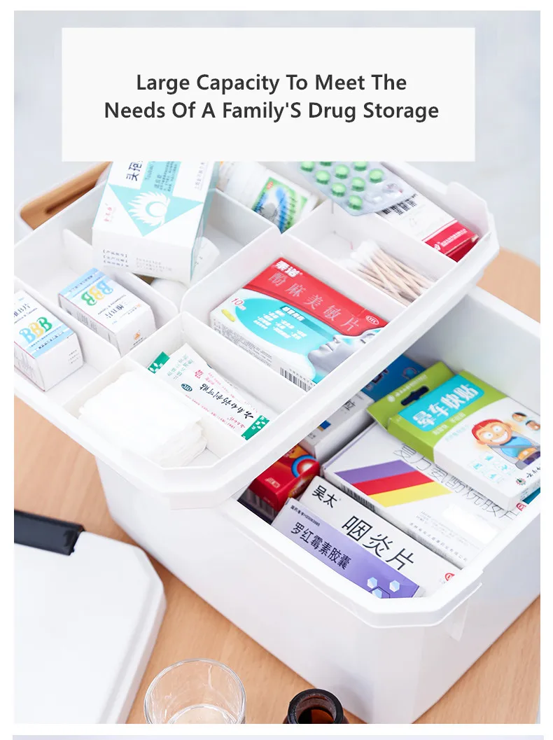 Новое поступление, пластиковая двухслойная большая коробка для лекарств, игрушки для одежды, мелочи и другие Органайзеры для домашнего хранения, аптечка первой помощи