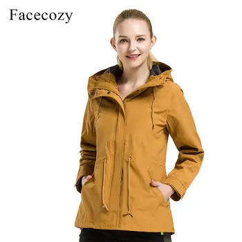 

Facecozy Women's Waterproof Autumn Winter Hiking Jackets Outdoor Camping Trekking Windbreaker Female Hooded Fleeced Coat Jaqueta