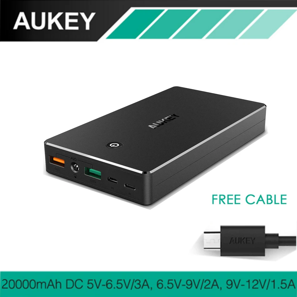 AUKEY Quick Charge 3 0 2 0 20000mAh Power Bank Portable Fast Charger Battery for Xiaomi