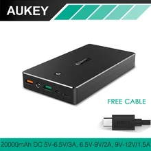 Aukey Quick Charge 3.0 20000 мАч Мощность банк Портативный быстро Зарядное устройство Внешний Батарея для Xiaomi Redmi 4x Samsung Galaxy S8 iphone