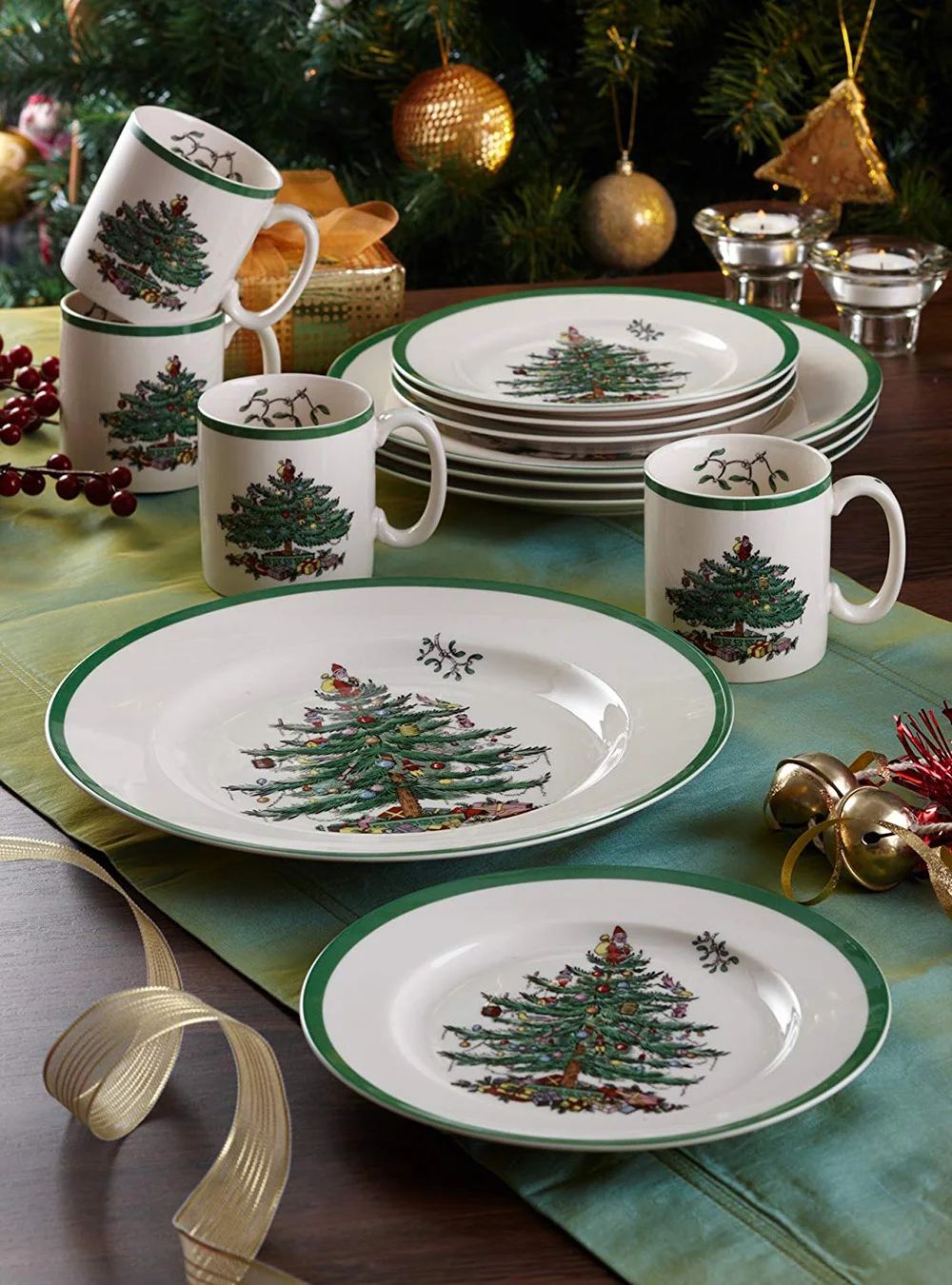 Набор из 4 классических керамических чаш для рождественской елки, посуда, десертная чаша, Овощная Салатница, кухонная посуда, инструмент, 6 дюймов, чаша Ramen