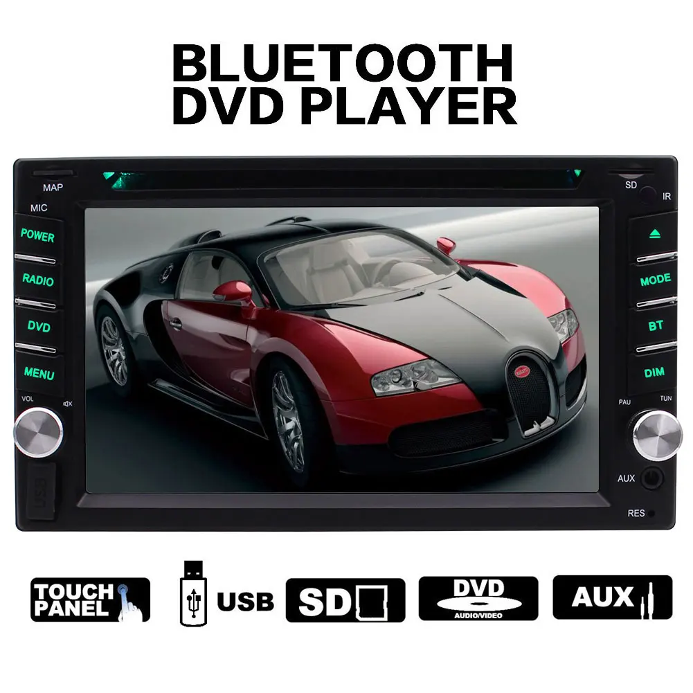 Perfect 6.2" Touchscreen DVD Player Double 2 Din In Dash Head Unit Autoradio MP5 Car Radio Stereo Bluetooth Subwoofer 1080p Video USB/SD 4 Perfect 6.2" Touchscreen DVD Player Double 2 Din In Dash Head Unit Autoradio MP5 Car Radio Stereo Bluetooth Subwoofer 1080p Video USB/SD 4