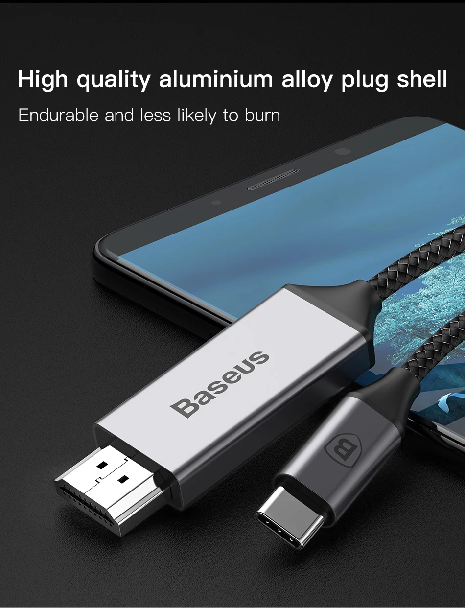 Baseus usb type C к HDMI кабель для huawei P20 mate 20 Pro USB C к HDMI разветвитель для MacBook samsung Galaxy S8 S9 адаптер