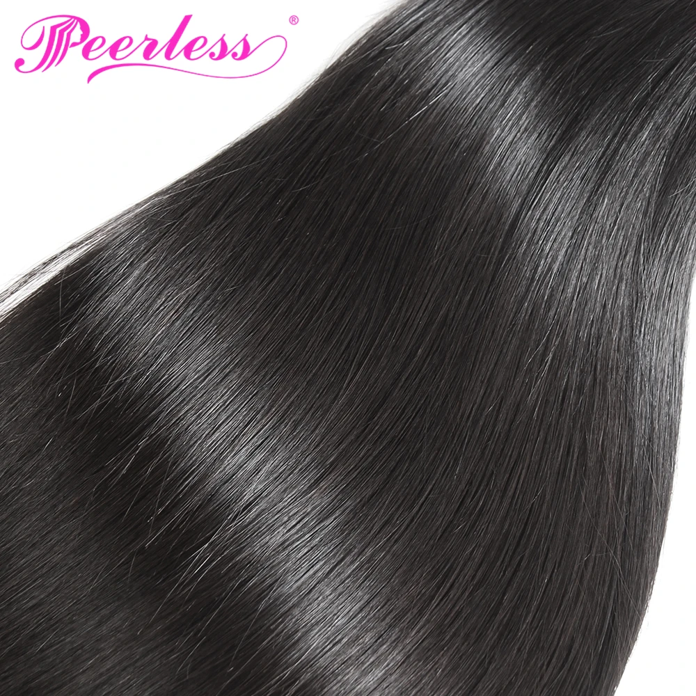 PEERLESS волосы бразильские remy прямые пучки с фронтальной 13*4 швейцарские кружева 100%