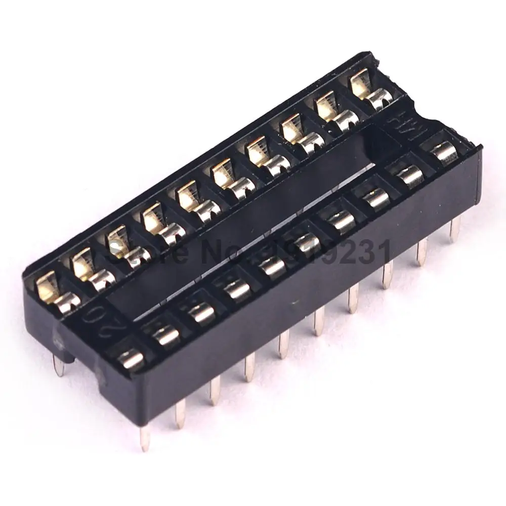 10pcs 20 Pin Dip Sip Ic Sockets Adaptor Solder Type 20p - Connectors ...