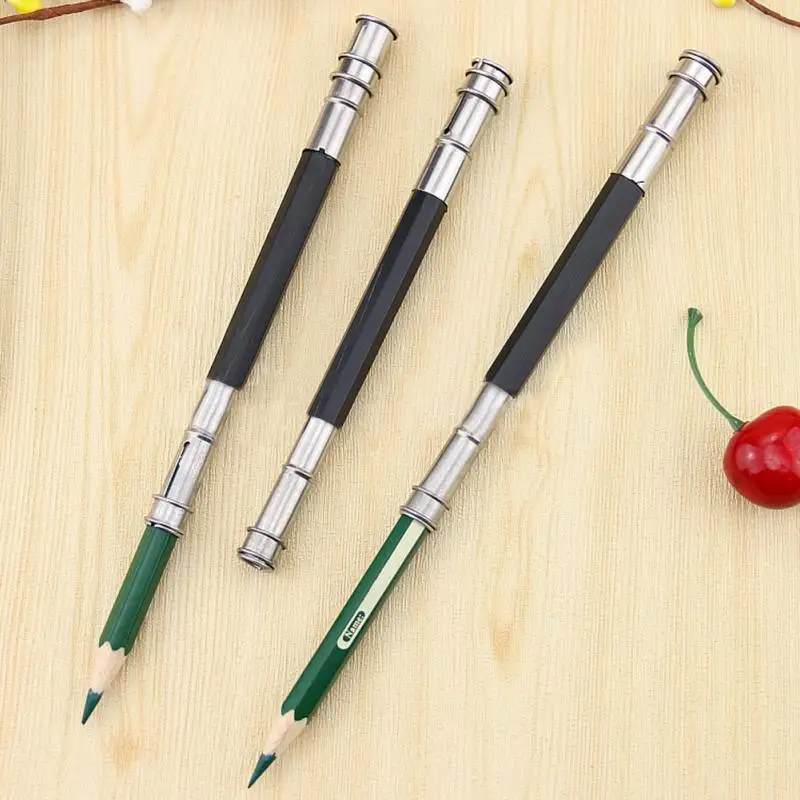 

2Pcs Pencil Extension with Double-headed Metal Pencil Extender for Pen Receptacle Charcoal Stick Clip