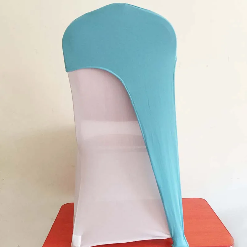 100pcs Blue Spandex Chair Cover Hoods Lycra Stretch Chair Caps Elastic