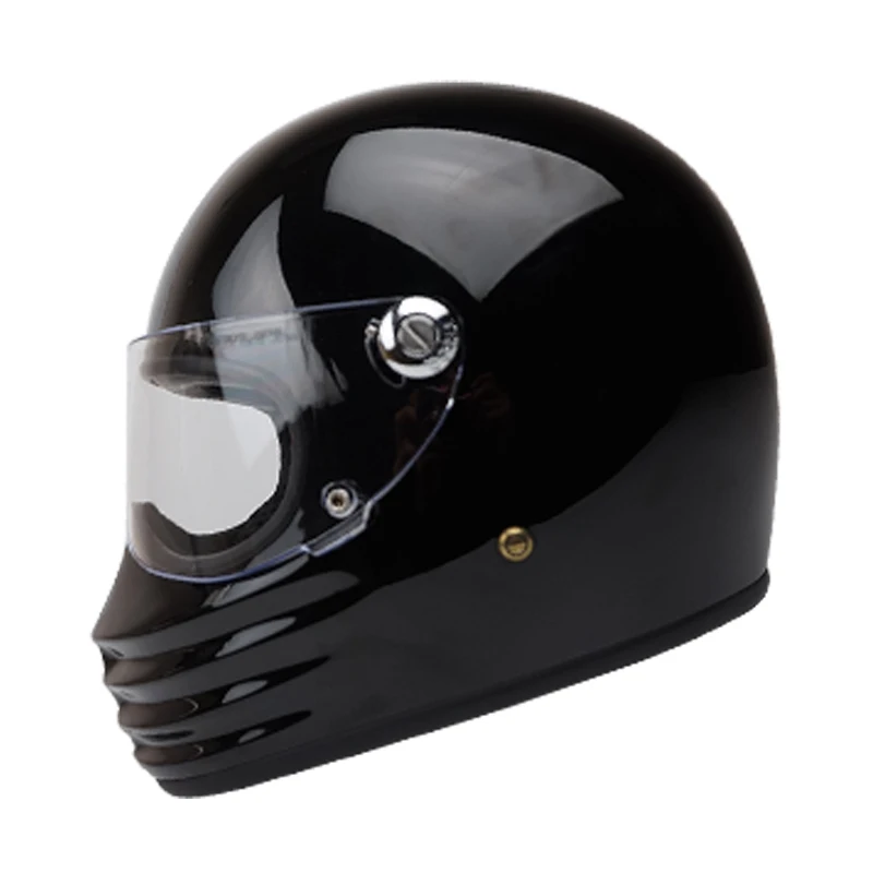 Винтажный мотоциклетный шлем в стиле ретро с полным покрытием из стекловолокна