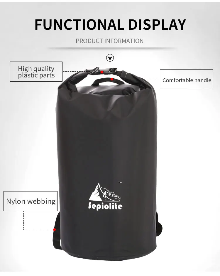 Sepiolite brand15L/25L водонепроницаемый рюкзак для хранения сухой мешок для сплав на каноэ каяках Спорт на открытом воздухе рюкзаки, сумки для путешествий