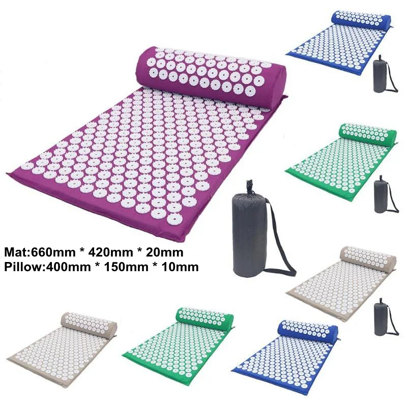 Massage Mat Back Mat Acupressure Massager Cushion Back Body Pain Relieve Spike Mat Acupuncture Massage Yoga Mat with Pillow Massage Mat Back Mat Acupressure Massager Cushion Back Body Pain Relieve Spike Mat Acupuncture Massage Yoga Mat with Pillow