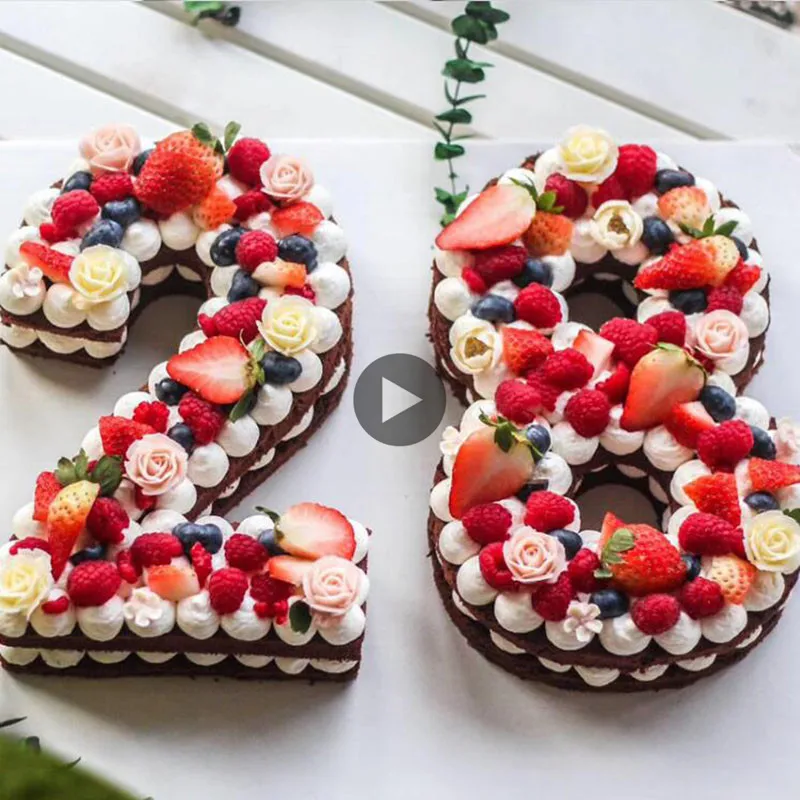 10 12inch font b PET b font Plastic Number Cake Mold Cake Decorating Tools Confeitaria Maker