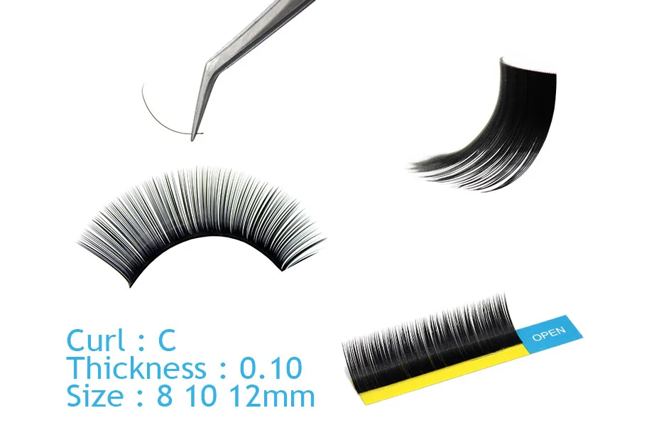 Navina 3cases/Lot Professional 0.10C Mink Eyelash Extension Individual Natural Long Black Soft Silk False Fake Eye Lash Cilia