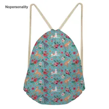 Nopersonality Drawstring сумка для женщин борзая цветочный принт подросток обувь девочек Школьный Рюкзак Милый Путешествия Пляж Softback