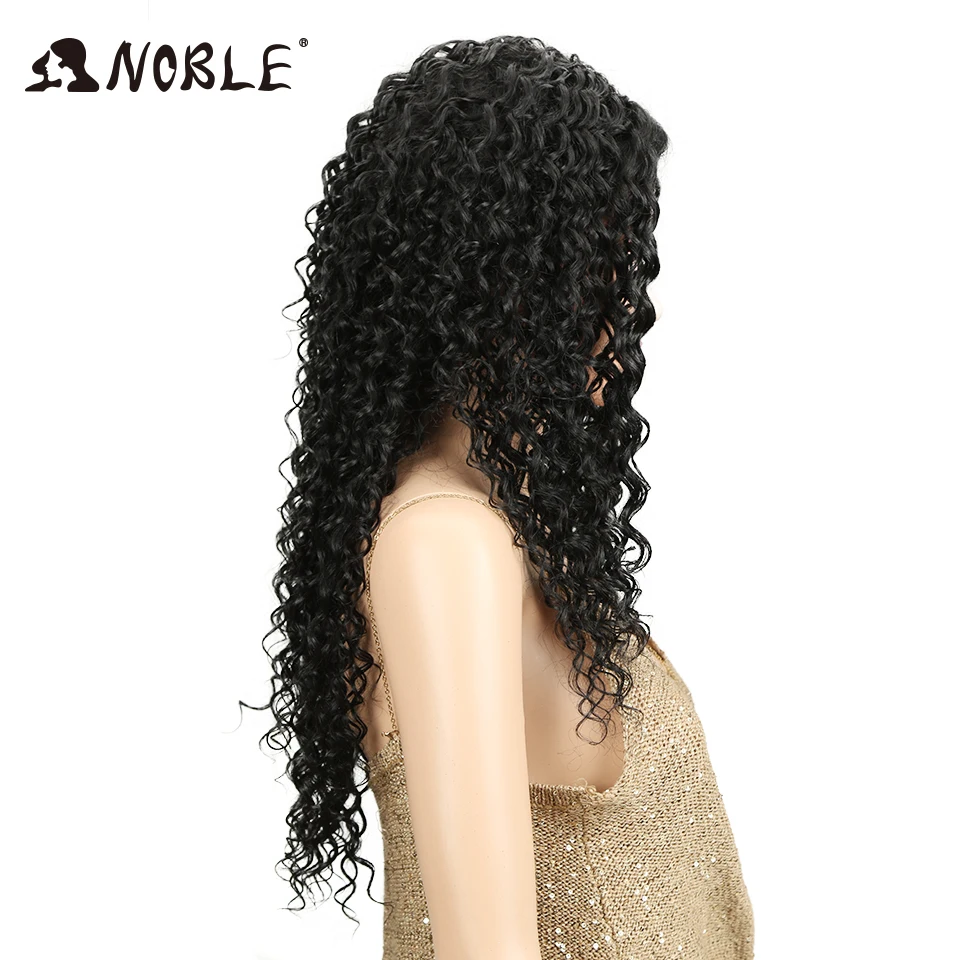 Благородные 30 дюймовые длинные вьющиеся парики для черных женщин# 1B афро кудрявые вьющиеся волосы средняя часть пространства синтетический парик фронта шнурка Pruiken