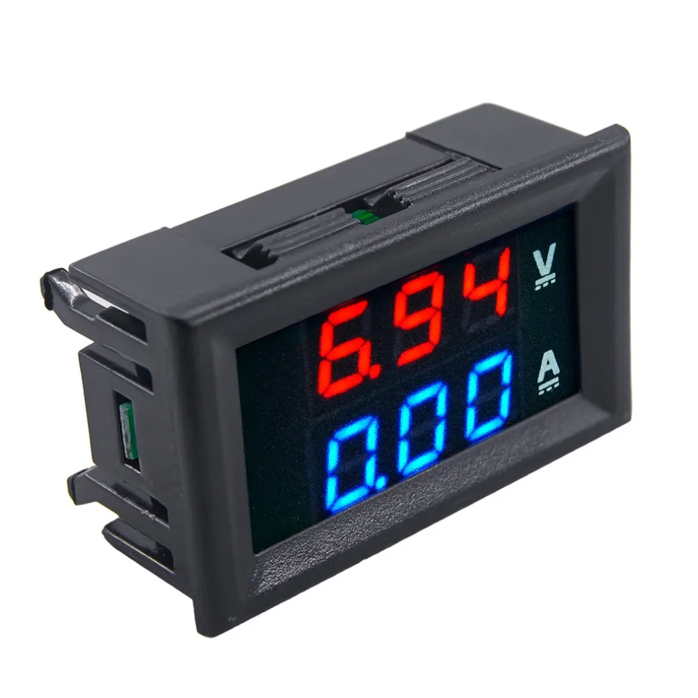 

Official iSmaring 1Pcs Top Quality DC 100V 10A Voltmeter Ammeter Blue + Red LED Amp Dual Digital Volt Meter Gauge.