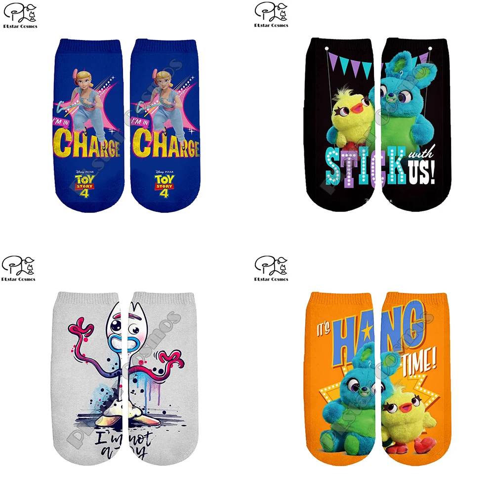 

New Toy Story 4 Print 3D Socks Unisex /Kid/Teens/Child cartoon forky Bo Peep woody print kawaii hose spring summer ankle sock