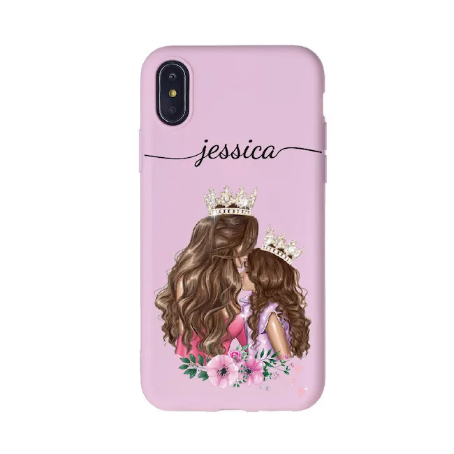 

Custom Personalised Your Name Classy Girl Summer Travel Mom Baby Mobile Phone Soft Candy Case For iPhone XS Max XR X 7Plus 8Plus
