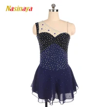 Платье для фигурного катания Nasinaya, индивидуальные юбки для конькобежцев для девочек, женщин, детей, красивое платье для гимнастического представления