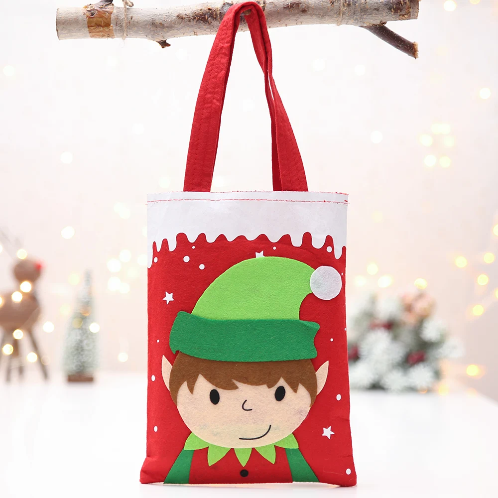 Новый стиль рождественский подарок конфеты сумка мультфильм Эльф штаны с оленями чувствовал ткань Рождество вечерние украшения дома