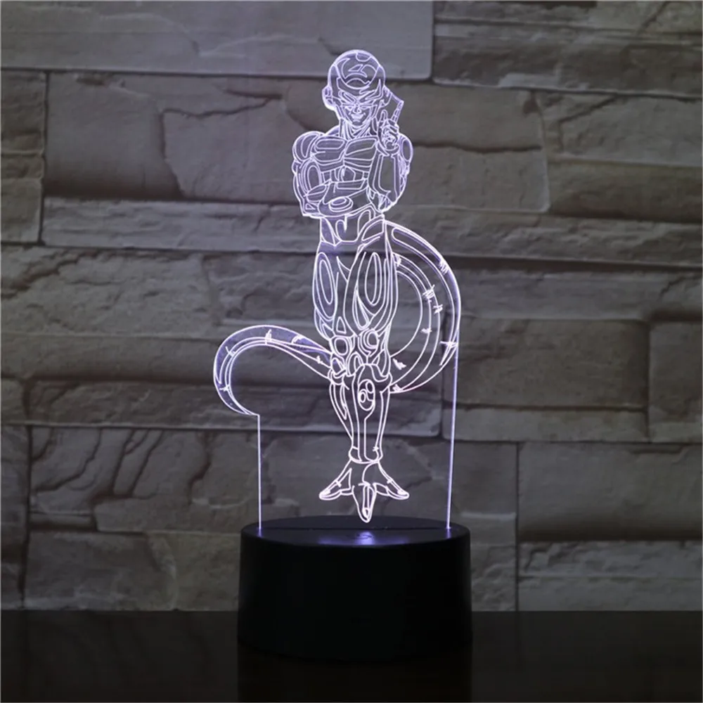 Dragon Ball Frieza Toys Lampara 3D Night Light Table Lamp LED DIY Illusion Freeza Anime Color Changing Gift Collection Lighting