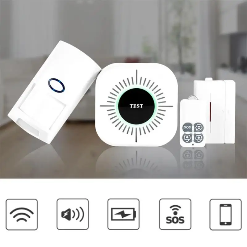 Inteligente WiFi GSM SMS hogar sistema de alarma antirrobo PIR Detector de movimiento APP Sensor de Control alarma Detector de humo alarma nuevo