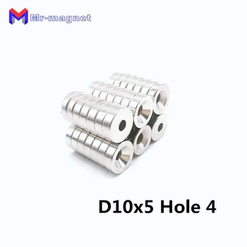 

Hot sale 200pcs 10*5-4mm hole 4mm super strong permant Round Neodymium countersunk ring magnet rare earth magnets 10mmx5mm-4mm